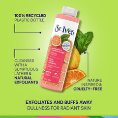 St. Ives biodegradable formula bottle signals eco-friendly skincare.
