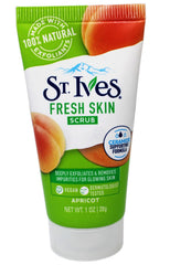 St. Ives Fresh Skin Scrub apricot exfoliant particles for smoother, refreshed skin.