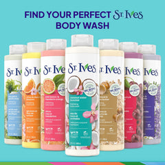 St. Ives shower scene with droplets—refreshing morning cleanse