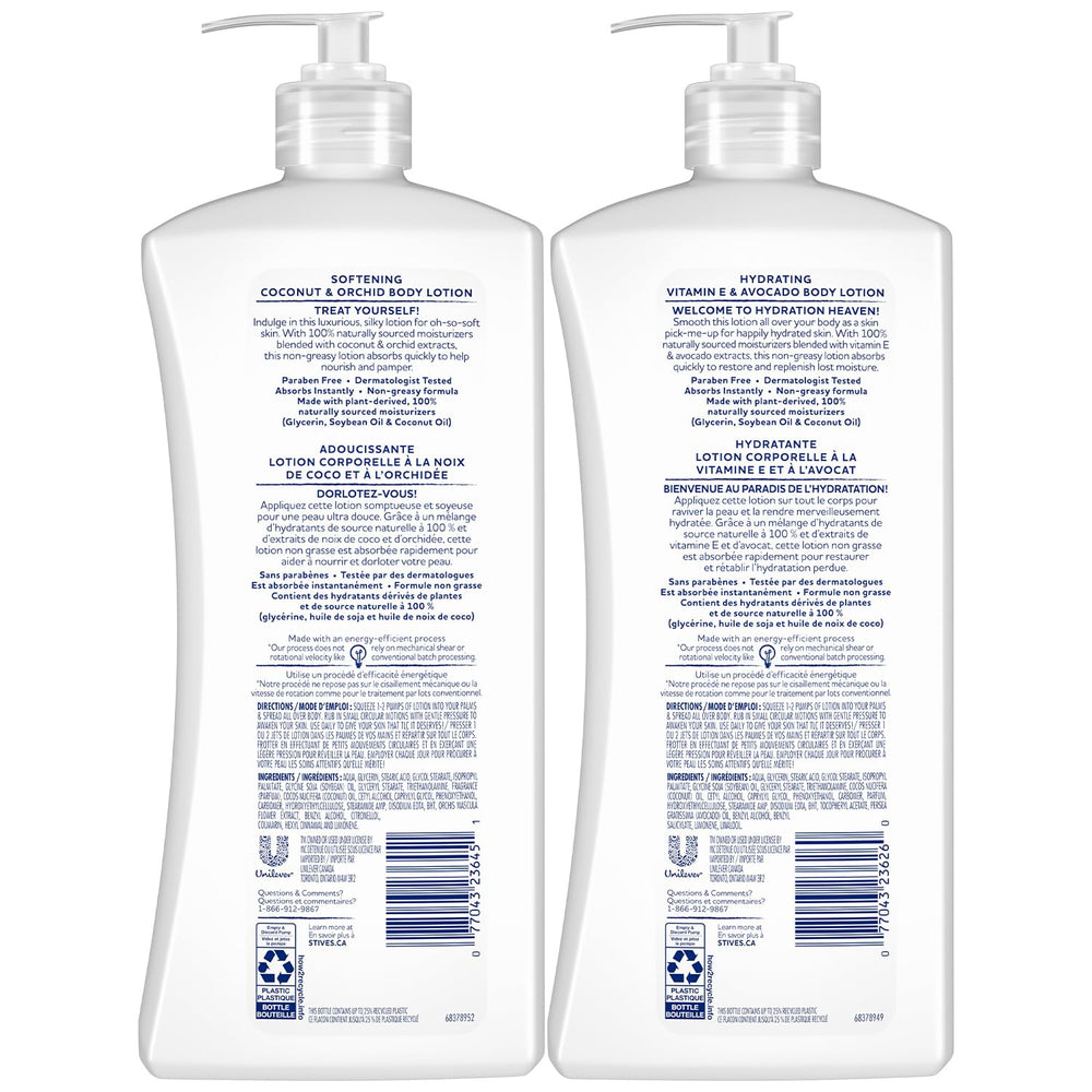 St. Ives Softening Coconut & Orchid lotion bottle provides lightweight, non-greasy hydration