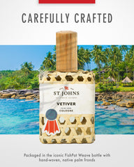St. John Vetiver islands allure packaging, handcrafted.