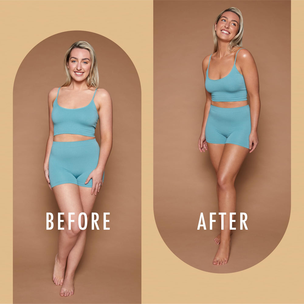 ST. MORIZ self-tan application with mitt ensures even coverage