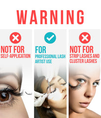 STACY LASH Sensitive glue bottle demonstrating five-to-six-second drying time.