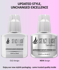 STACY LASH Sensitive glue latex-free formula for irritation-prone clients.