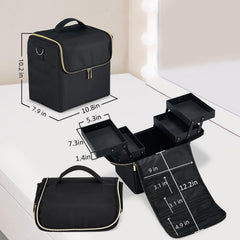 Stagiant deep-bottom compartment fits nail lamp and tools.