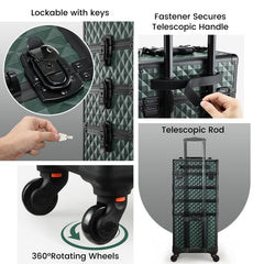 Stagiant large bottom storage holds tools and cosmetics securely.