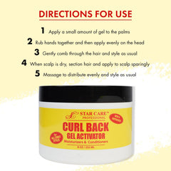 STAR CARE Curl Back Gel Activator on hair with shine and moisture