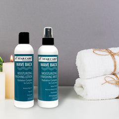 Star Care Wave Back Curl Duo on bathroom counter ready for use.