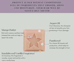 StarBars conditioner bar close-up texture highlighting mango butter and coconut oil for frizz control