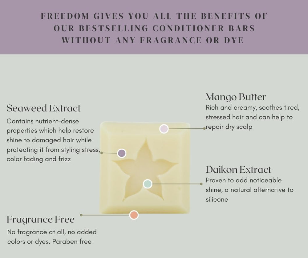 StarBars UNSCENTED conditioner bar in hand showing compact design