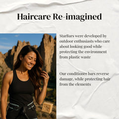 StarBars UNSCENTED conditioner bar applied to hair for softness