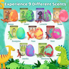 STARYAR 9 colorful dino eggs bath bombs, exciting bath time for kids