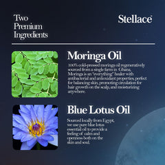 Stellace Blue Lotus Moringa Oil pour shows smooth flow for massage and aromatherapy