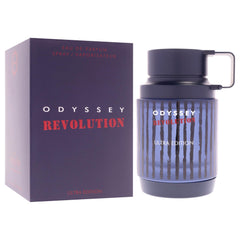 Sterling Parfums Odyssey Revolution Ultra Edition spray upright shows convenient travel-friendly size.
