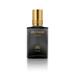 Stetson Black spray mist demonstrates effortless application and lasting presence.