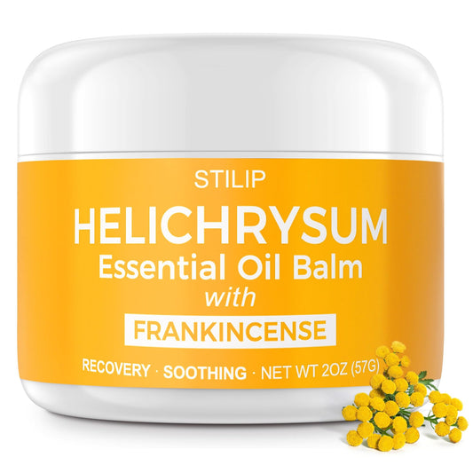 STILIP Helichrysum Balm jar close-up for deep moisture and renewal.