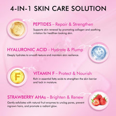 Strawberry vanilla after shave oil application demonstrates smooth, quick absorption.