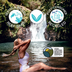 Stream2Sea sun-salt coverage provides UV protection for hair outdoors.