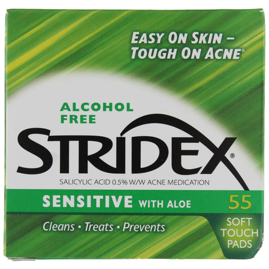 Stridex Daily Care Acne Pads with Aloe pack for gentle cleansing and acne control.