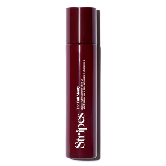 STRIPES Naomi Watts Full Monty Body Oil bottle delivering silky hydration and radiance