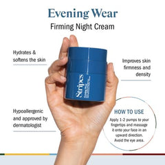 Closeup of STRIPES Naomi Watts night cream jar showing rich overnight hydration