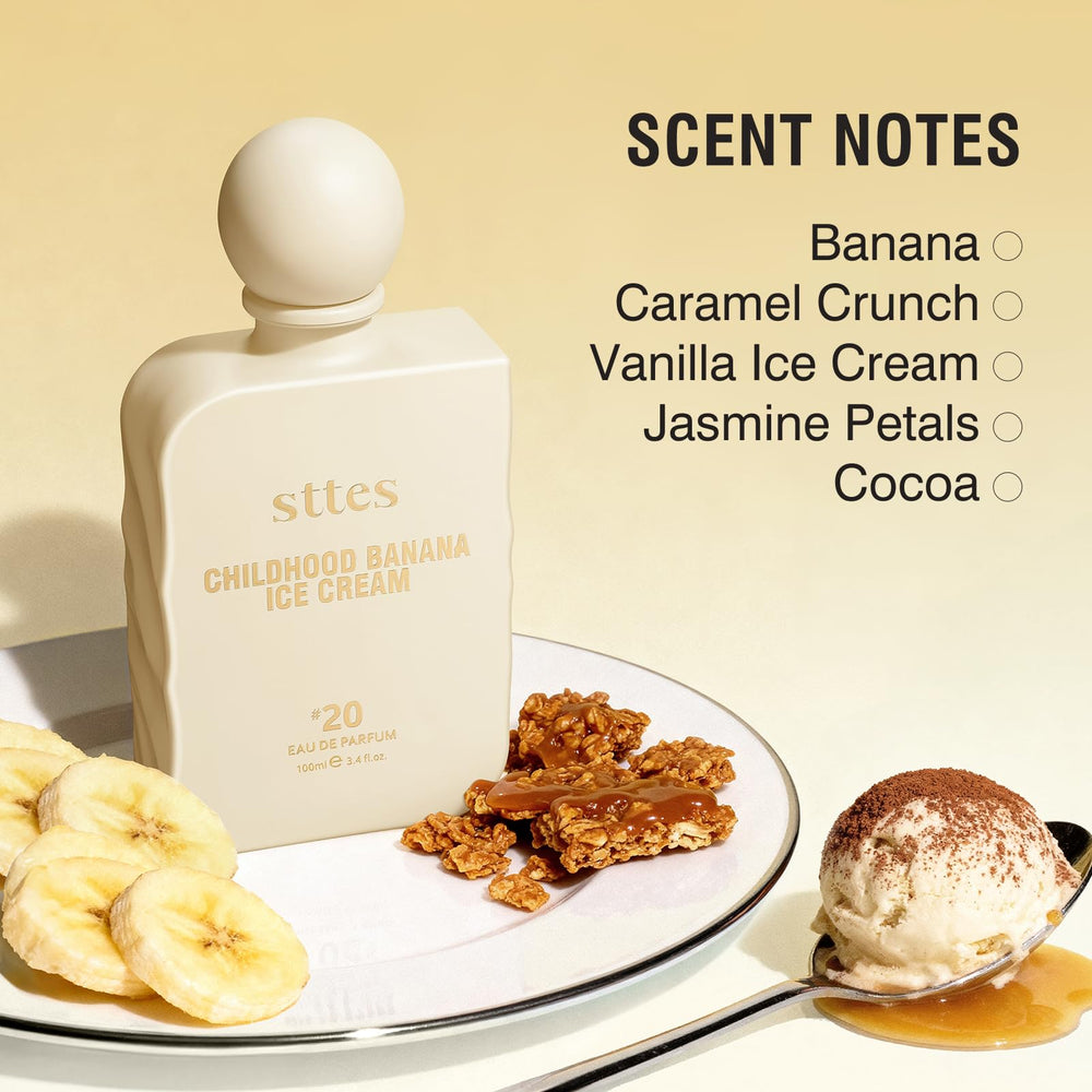 100ml bottle packaging sits elegantly, framed with caramel accents.