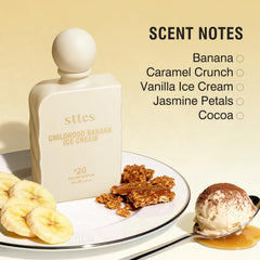 100ml bottle packaging sits elegantly, framed with caramel accents.