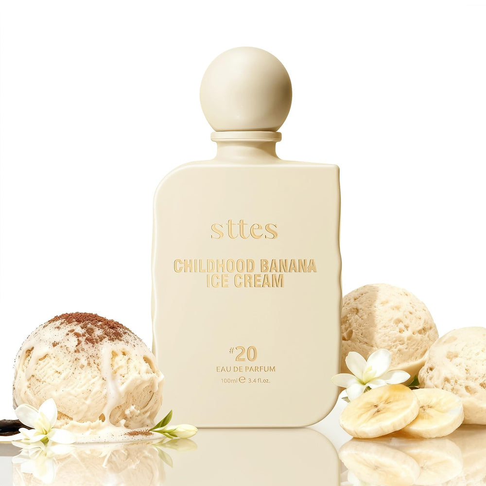 Stttes Perfume #20 EDP bottle highlights banana and vanilla notes for nostalgic daytime scent.