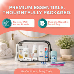 Shampoo and conditioner bottles featured for hotel-ready hair care.