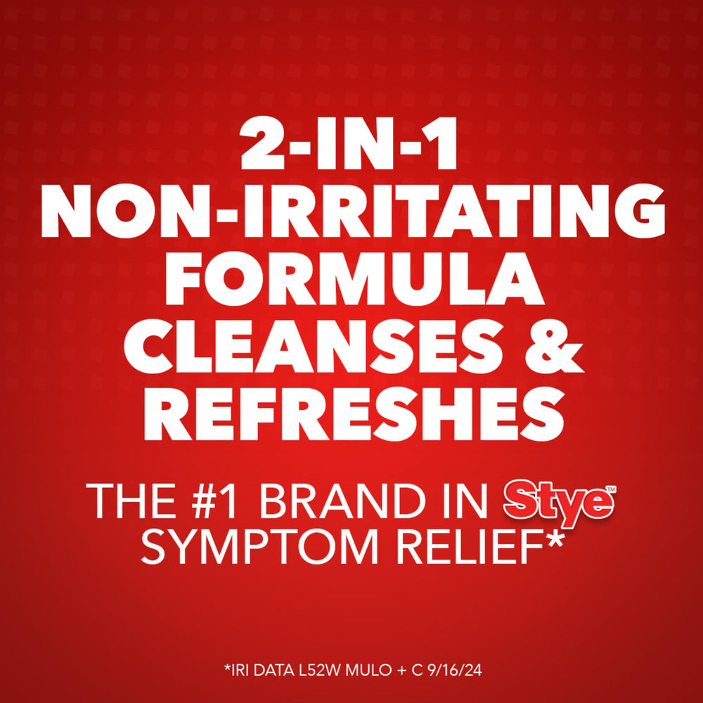 Stye cleansing eyelid wipes individually wrapped for portable freshness.