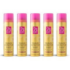 STYLE EDIT Dark Blonde Root Concealer Spray shows instant root coverage for a seamless blend.