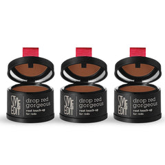 Style Edit Root Touch Up Powder covers gray roots quickly and blends with medium red hair.