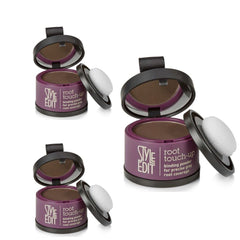 Style Edit Root Touch Up Powder compact for dark brown hair provides quick, mess-free coverage between salon visits.