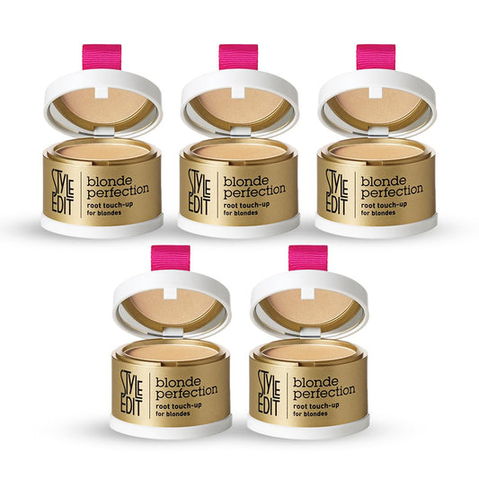 Style Edit Root Touch Up Powder packaging shows a five-pack for convenient coverage.