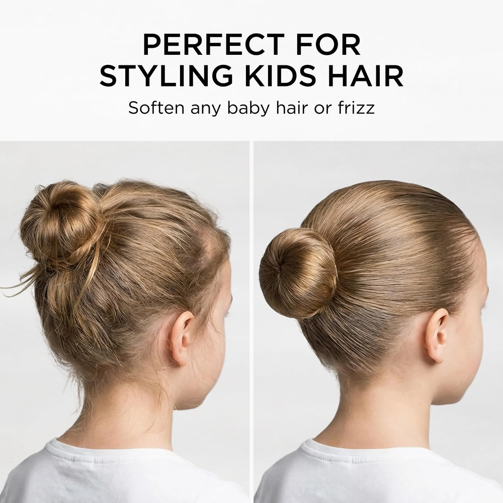 Style Factor Edge Booster on a sleek ponytail for a polished finish
