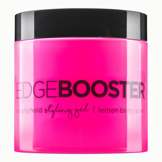 Style Factor EDGE BOOSTER gel bottle shows lightweight, alcohol-free formula for flexible styling.
