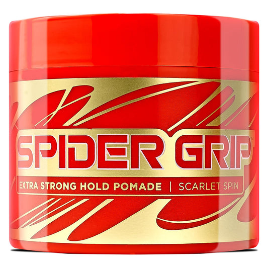 Style Factor Spider Grip pomade bottle shown for strong hold and control