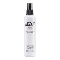 Style Factor Wigout leave-in spray bottle delivers detangling and lightweight hydration.