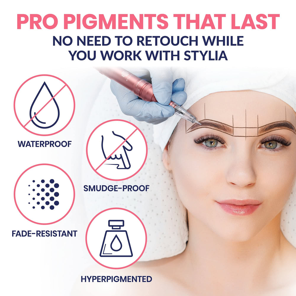 Stylia pencil in use on brows to define a natural shape.