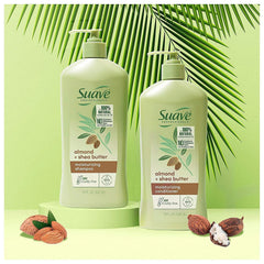 Rich texture Suave Almond + Shea Butter conditioner communicates moisturized, glossy hair.