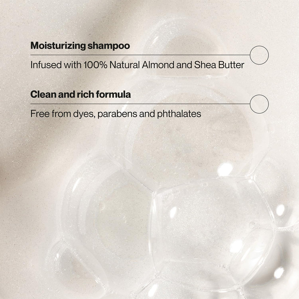 Suave Almond Shea Butter Shampoo close up highlighting long lasting fragrance