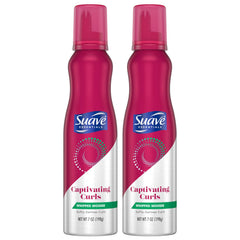 Suave Captivating Curls Whipped Mousse bottle ready for easy styling and definition