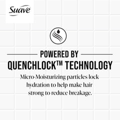 Pouring Suave Ceramide Age Brilliance Shampoo for immediate moisture.