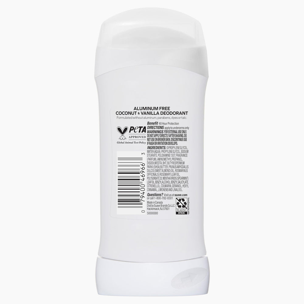PETA cruelty-free certification logo on Suave deodorant packaging