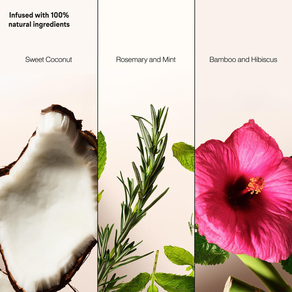 Suave dry shampoo sweet-coconut-bottle with tropical aroma for freshness