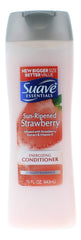 Suave Essentials Sun-Ripened Strawberry Conditioner in use for detangling and shine.