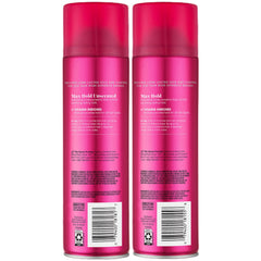Hair held in place by Suave Max Hold spray on final look.