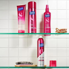 Vitamin and protein-enriched formula from Suave Hairspray to support hair health.
