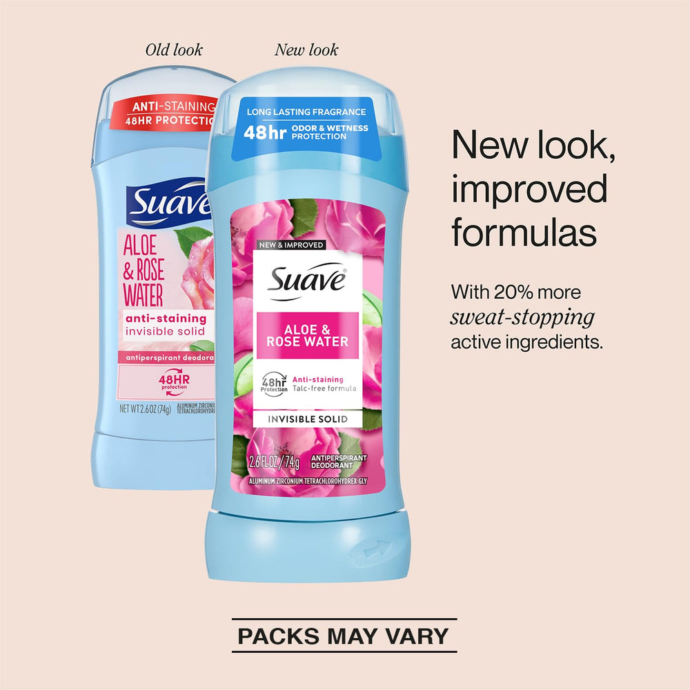 Suave invisible solid close-up highlights clear, stain-free application