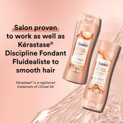 Suave Keratin Infusion Conditioner bottle enabling detangling and softer strands